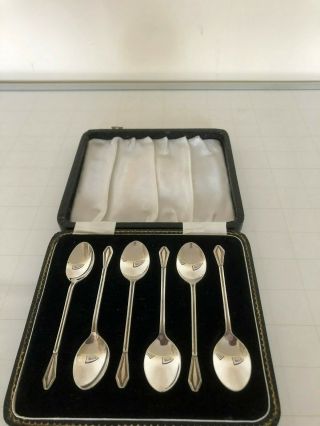 Cased Set Of 6 Solid Silver Coffee Spoons (arthur Price) Birm 1920