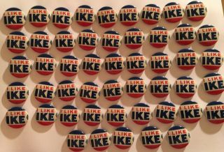 50 - 1952 Or 1956 Dwight Eisenhower I Like Ike 13/16 " Lithograph Buttons Pins