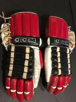Vintage Ccm Hockey Gloves Pro - Gard Nodel 501105 1970 