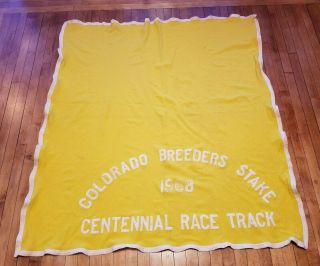 Vintage Wool Blanket Colorado Breeders Stake 1968 Centennial Race Horse Track