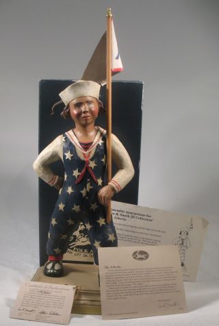Miss Liberty Leo Smith Folk Art Midwest 1199 Complete - Base Box Story Card