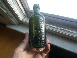 Vichy Water Patterson & Brazeau Ny 1/2 Pint Green Bottle Drippy Lip 1870s