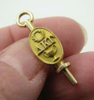 Delta Kappa Gamma Vintage Key Pin Sorority 10k Yellow Gold Dated 1929 Engraved