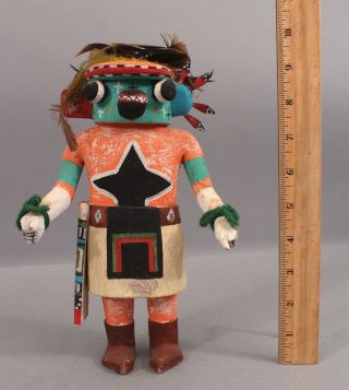 Mid - 20th Vintage Westrn Hand Carved & Painted Wood Hopi Indian Kachina Doll