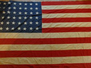 Large Vintage Usa Wwll 48 Star American Flag Bulldog Bunting 2ply Cotton