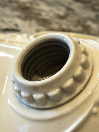 Vintage Porcelier Porcelain Ceramic Double Socket Ceiling Light Fixture Floral 3