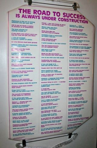 Vintage 1988 Road To Success Wall Poster By Walrus Productions & Aa Graphics