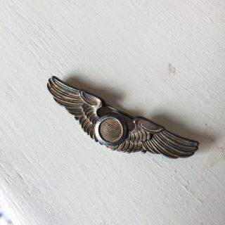 Wwii Sterling 2” Pilot Observer Army Air Corps Wings Pin Badge