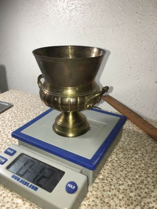 Vintage Solid Brass Planter 5” Tall Made In India Locb4