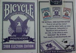 Bicycle 2008 Election Edition Independent Playing Cards - Limited Edition –sealed