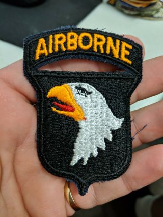 Wwii Us Army 101st Airborne Division Patch With Attached Tab Look