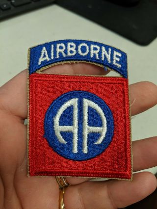 Wwii Us Army 82nd Airborne Division Patch With Attached Tab Look