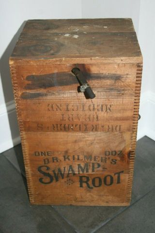 Dr.  Kilmers Swamp Root Large Bottle In Wooden Crate Binghamton Ny