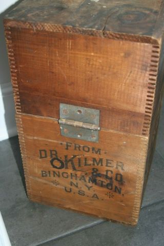 Dr.  Kilmers Swamp Root Large Bottle in Wooden Crate Binghamton NY 2