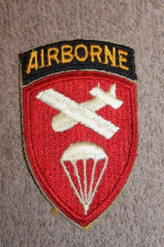 Early Ww2 U.  S.  Army Airborne Command Uniform Patch W/attached Tab