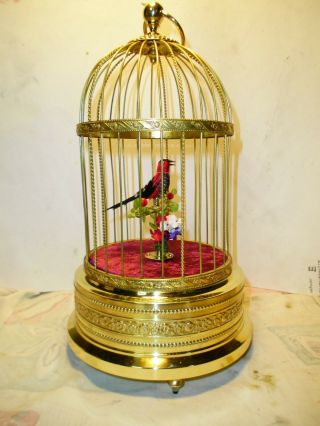 Vintage German Karl Griesbaum Singing Bird Cage Music Box Automaton