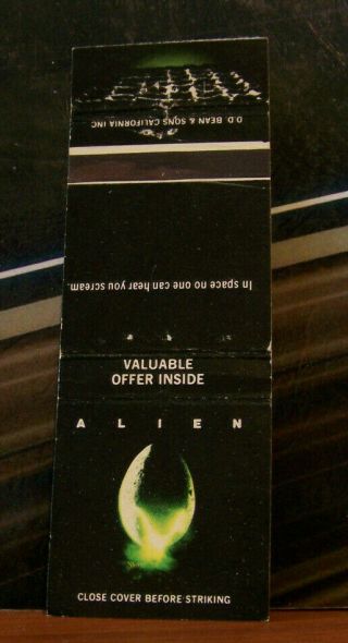 Vintage Matchbook Cover Z6 1979 Alien Movie In Space Hear You Scream
