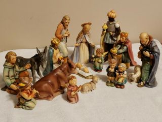 Hummel Goebel 15 Pc Nativity Set 214 - Large 8 " - 1951