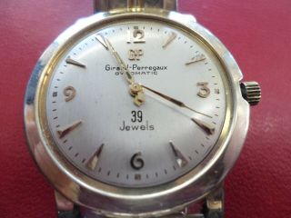 Vintage Girard - Perregaux Gyromatic 39 Jewel 14k Gold Filled Wrist Watch