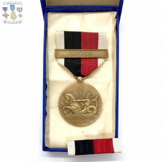 WWII US NAVY OCCUPATION SERVICE MEDAL ASIA CLASP RIBBON BAR US WW2 2