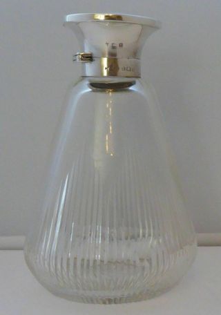 Antique 1923 Edwardian Antique Cut Glass And Hallmarked Silver Scent Bottle