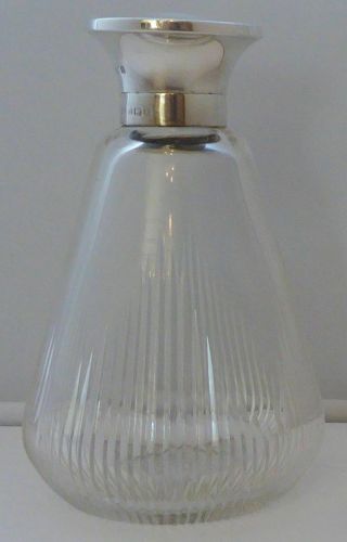 Antique 1923 Edwardian Antique Cut Glass and Hallmarked Silver Scent Bottle 2