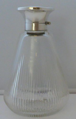 Antique 1923 Edwardian Antique Cut Glass and Hallmarked Silver Scent Bottle 3