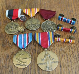United States Navy Medal Grouping.  Ww2 Pacific,  Bars & Pins