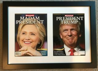 Framed Newsweek Madam President/president Trump Commemorative Editions