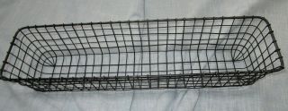 Vintage Rectangular Wire Basket 21 3/4 " By 5 1/4 "