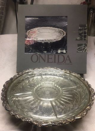 Vintage Oneida Webster Wilcox Silver Plate 15” Lazy Susan