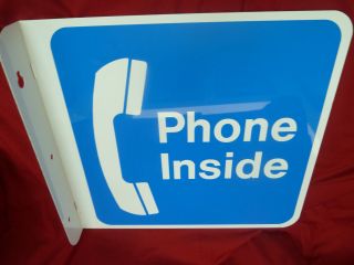 Large Phone Inside Payphone Sign Payphones Telephone Pay Phone At&t Western