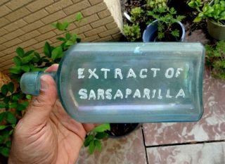 Iron Pontil Extract Of Sarsaparilla John Bull Medicine Bottle Louisville Ky 1850