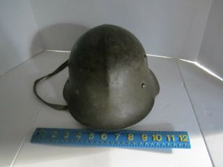 Ww2 Bulgarian Helmet,  With Liner,  Suspension,  And Chin Strap.
