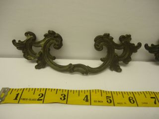 2 Vintage Brass French Provincial Furniture Drawer Pull Handles By Keller Brass