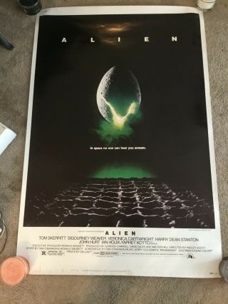 Vintage 1979 Alien Theater Movie Poster 40x60
