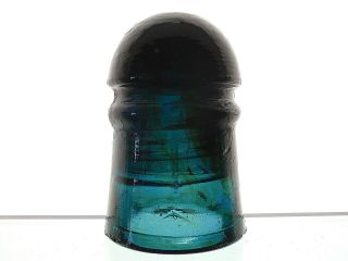 Awesome Teal Blue Amber Swirled Cd 102 Bar Diamond Glass Pony Insulator