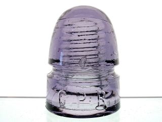 Bright Violet Purple Cd 143 C.  P.  R.  Glass Beehive Insulator