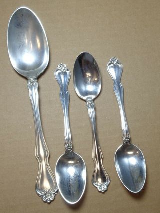 Westmoreland Flatware,  4 Spoons George & Martha Sterling Silver 5.  2 Ounces
