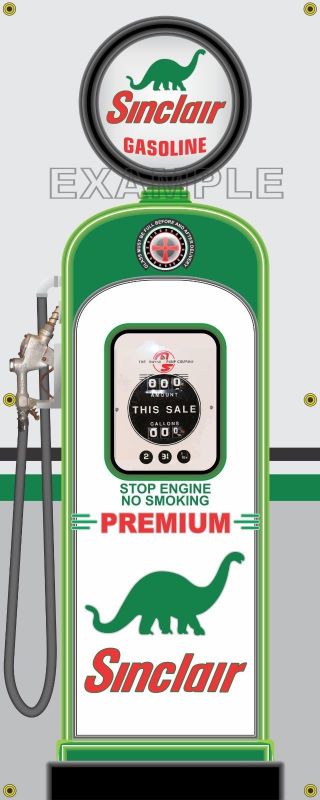 Sinclair Premium Gas Pump Vintage Old Gas Station Banner Garage Sign Art 2 