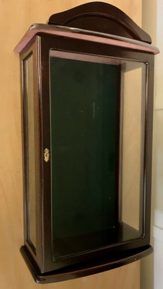 Wood & Glass Display Case Fits Up To 18 " Doll/trophy/vase,  Wall Mount Or Dresser