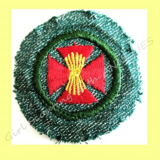 Farm Safety 1940s Girl Scout Rare Badge Patch Haystack Maltese Cross Combine