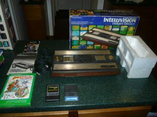 Vintage Intellivision Game System/console,  3 Games