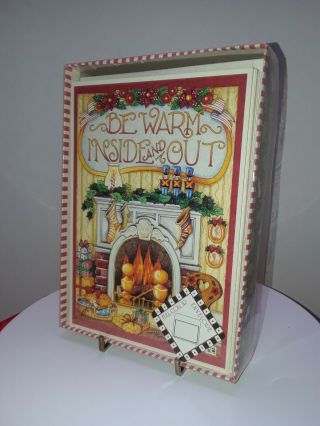 Vintage Mary Engelbreit Box Of 19 " Be Warm Inside And Out " Christmas Cards