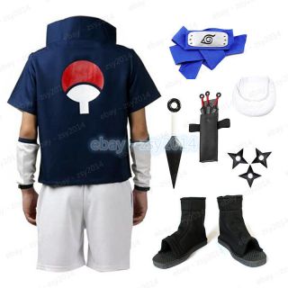 Naruto Uchiha Sasuke Cosplay Costume Whole Set X 