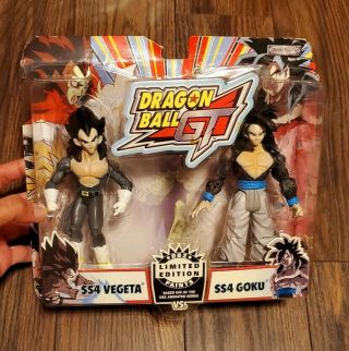 Dragon Ball Gt Limited Edition Ss4 Goku & Vegeta Black White Figure Jakks 2 Pack