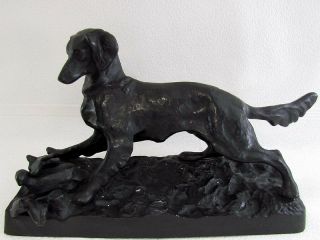 Hunting Dog Setter Vintage Ussr Soviet Kasli Art Deco Cast Iron Figurine