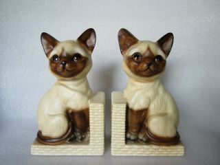 Cute Vintage Ceramic Cat Design Bookend Set Of 2