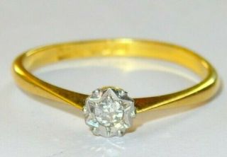 Art Deco Period 18ct Gold And Platinum Diamond Solitare Ring Circa 1920s