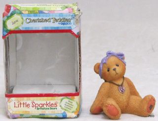Cherished Teddies Little Sparkles June Birthstone Bear Figurine Birthday 239801